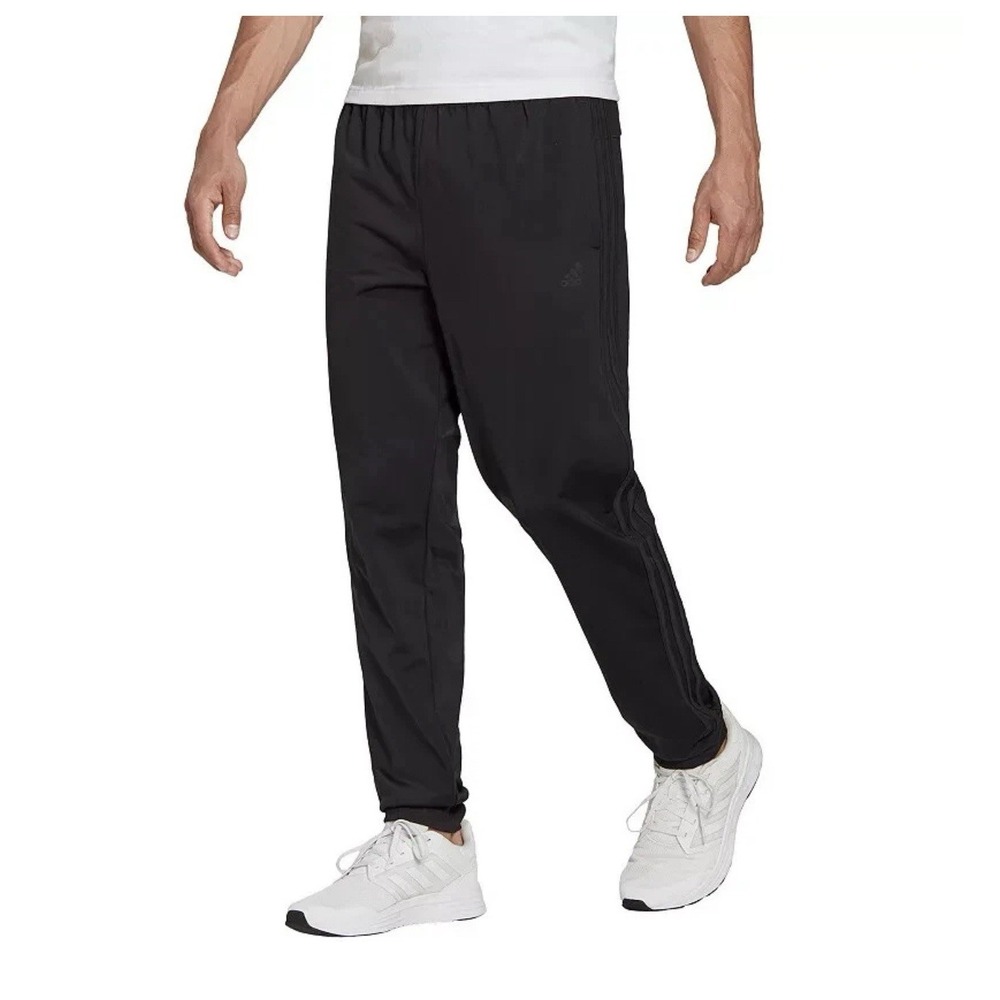 NEW Adidas Tricot Track Pants Black Tapered Leg Warm Up Joggers H46107 Mens 5XL